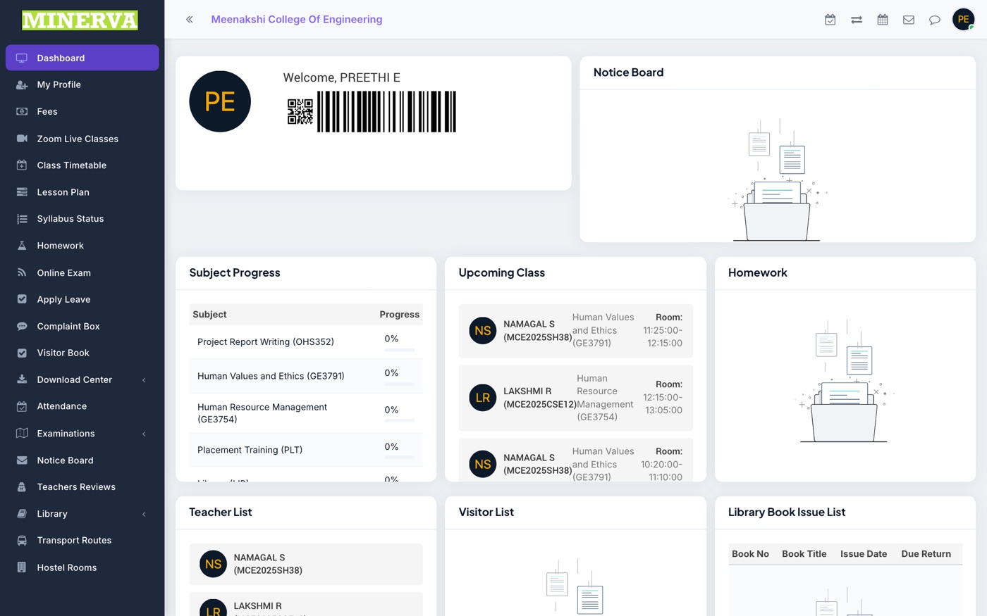 Student dashboard